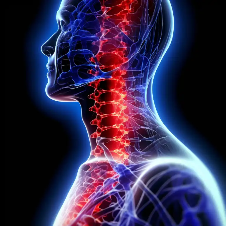 neck pain, neck, red, skeleton